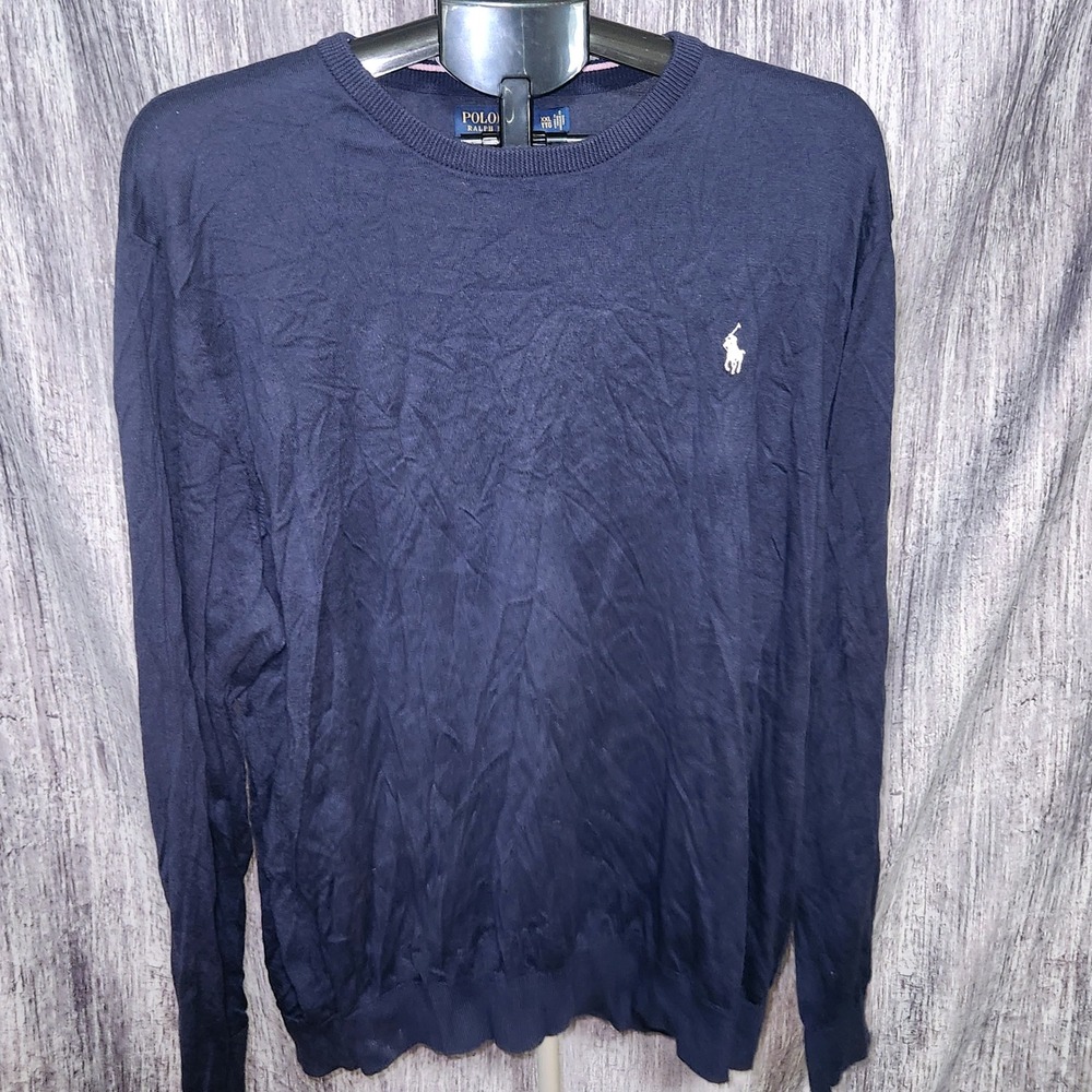 Polo Golf Ralph Lauren XXL Navy Blue Long‎ Sleeve Sweater Pullover